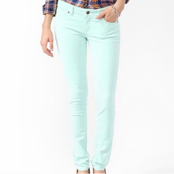 Mint Green Corduroy Pants - Picture 1 of 7